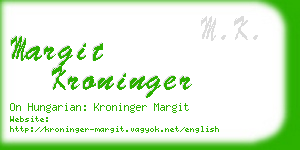 margit kroninger business card